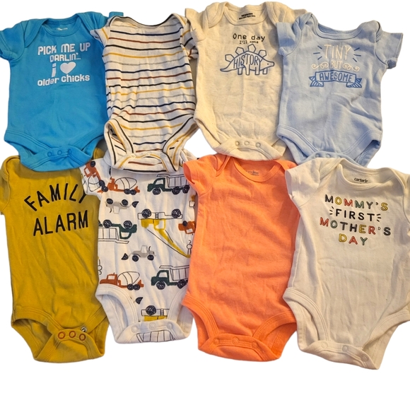 Carter's Other - ⚠️SOLD⚠️Lot Of 8 Baby Boy Onesies Size Newborn